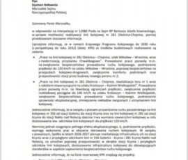 Minister Infrastruktury RP potwierdza pociągi pasażerskie wracają do Więcborka ! Minister Infrastruktury RP potwierdza pociągi pasażerskie wracają do Więcborka !