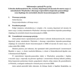 Projekt Uchwały Senatu RP upamiętniającej ofiary deportacji z 1945 roku Projekt Uchwały Senatu RP upamiętniającej ofiary deportacji z 1945 roku