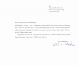 Projekt Uchwały Senatu RP upamiętniającej ofiary deportacji z 1945 roku Projekt Uchwały Senatu RP upamiętniającej ofiary deportacji z 1945 roku